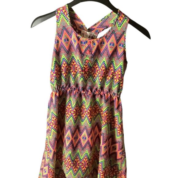 Japna Girls Dress Size 12 Multicolor Elastic Waist Geometric Pattern Sleeveless - Picture 10 of 11